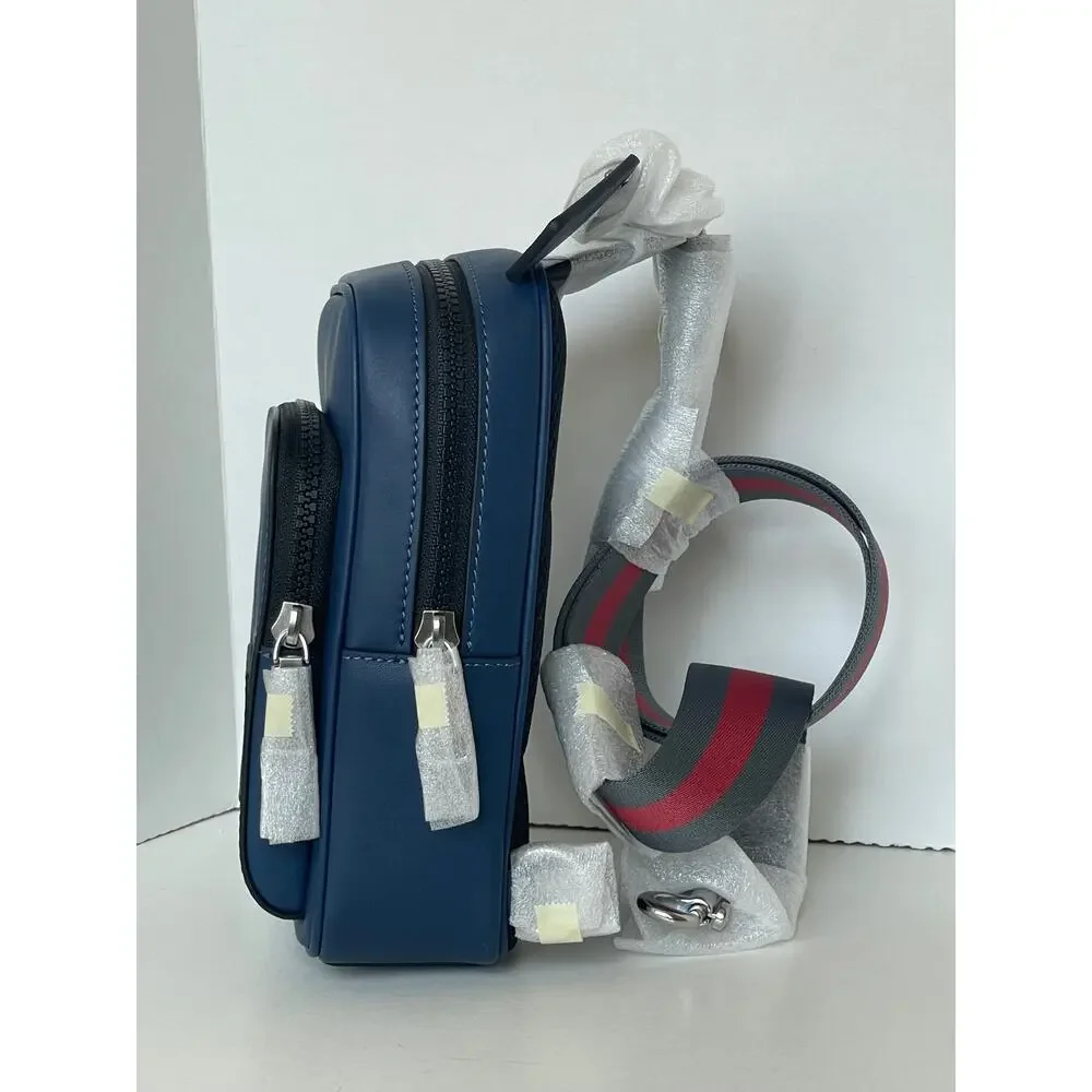 Coach Racer Sling Pack CDC85 Leather Varsity Stripe Small Crossbody - Picture 4 of 13